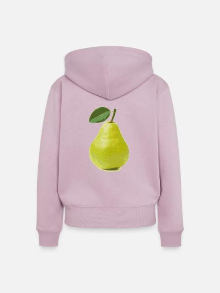 Birne, Pear - Frauen Premium Bio Zip Hoodie - Altrosa