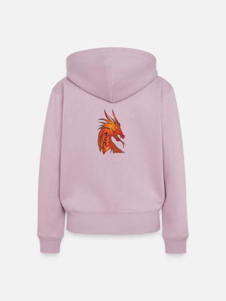 Wundervoller mythischer Drachen - Frauen Premium Bio Zip Hoodie - Altrosa