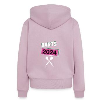 Darts 2024 Darterin Dartspielerin Dart Spiel - Frauen Premium Bio Zip Hoodie - Altrosa - Hinten - Julia (174cm)