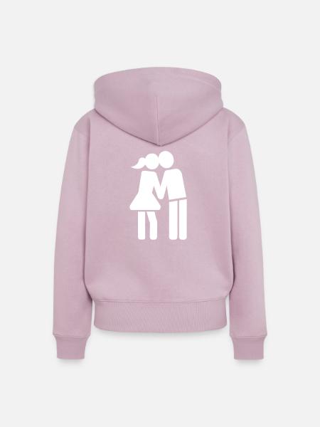 Paar Kuss - Frauen Premium Bio Zip Hoodie - Altrosa