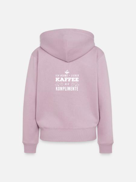 Lieber Kaffee als Komplimente - Frauen Premium Bio Zip Hoodie - Altrosa