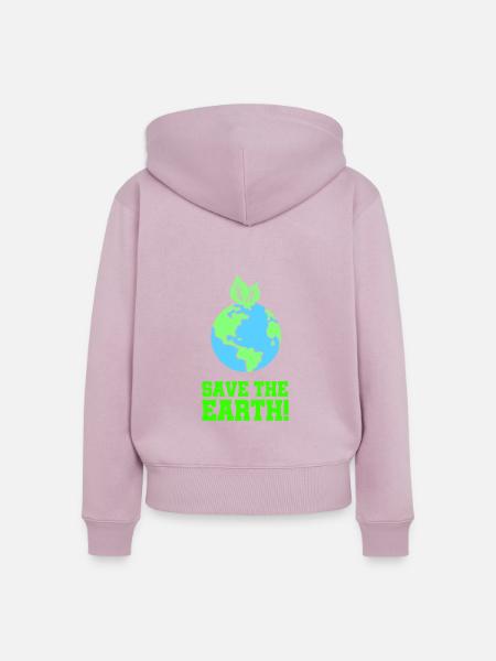 save the earth - Frauen Premium Bio Zip Hoodie - Altrosa