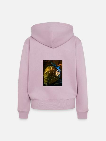 Erdbeere, technisch, Hightech, illustration,gold - Frauen Premium Bio Zip Hoodie - Altrosa