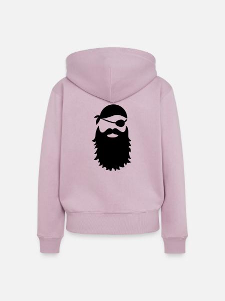 Pirat mit Kopftuch - Frauen Premium Bio Zip Hoodie - Altrosa