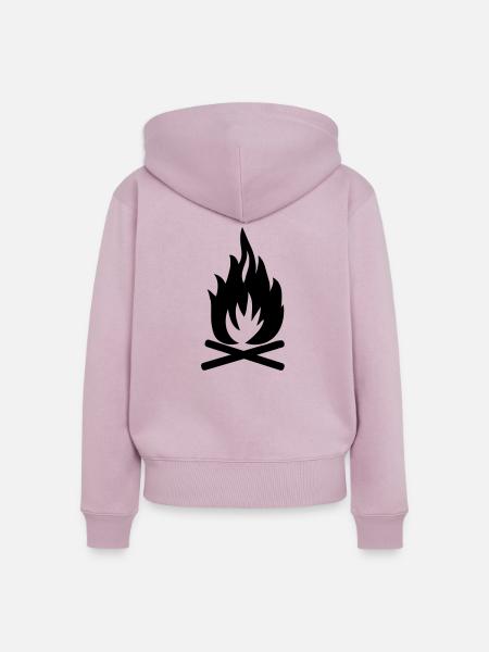 Lagerfeuer - Frauen Premium Bio Zip Hoodie - Altrosa