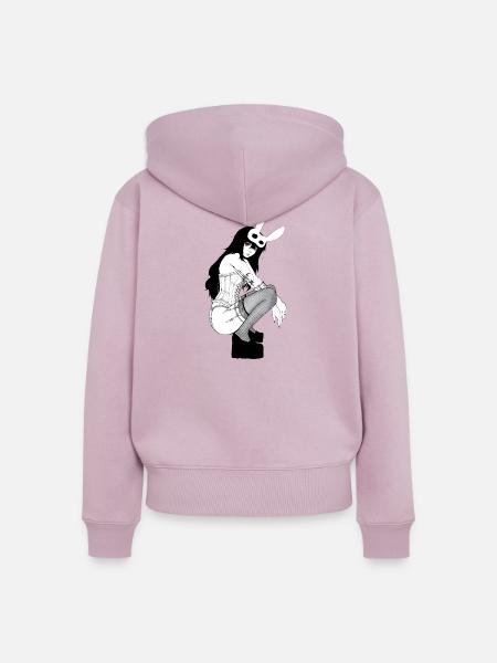 Gothischer Bunny Korsett - Frauen Premium Bio Zip Hoodie - Altrosa