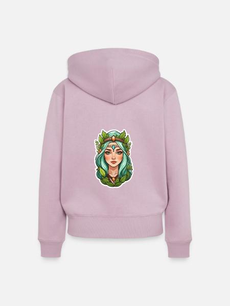 Druidin Druide Fantasy Illustration - Frauen Premium Bio Zip Hoodie - Altrosa