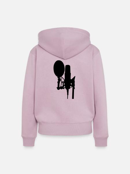 mikrofon design - Frauen Premium Bio Zip Hoodie - Altrosa