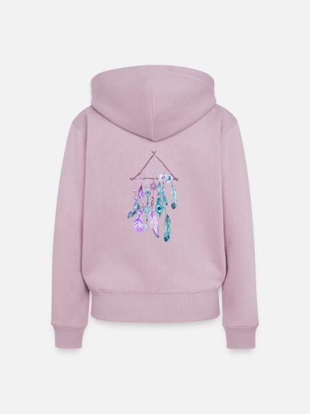 Traumfänger - Frauen Premium Bio Zip Hoodie - Altrosa