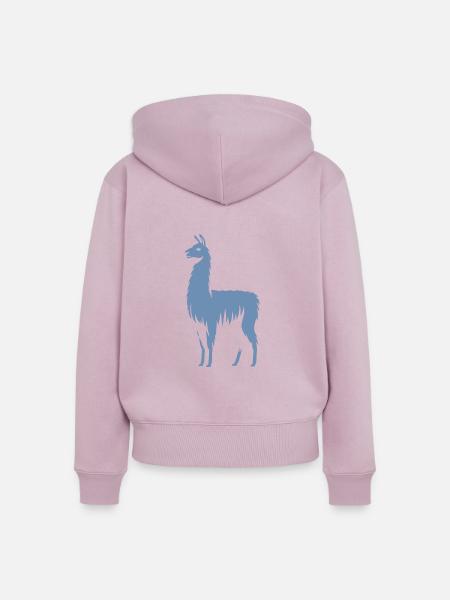 Lama Silhouette - Frauen Premium Bio Zip Hoodie - Altrosa