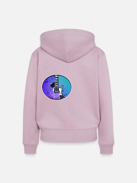 Gitarre - Frauen Premium Bio Zip Hoodie - Altrosa
