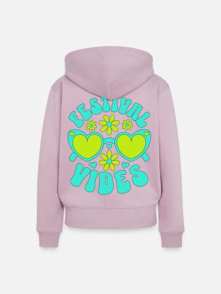 Festival Vibes - Frauen Premium Bio Zip Hoodie - Altrosa
