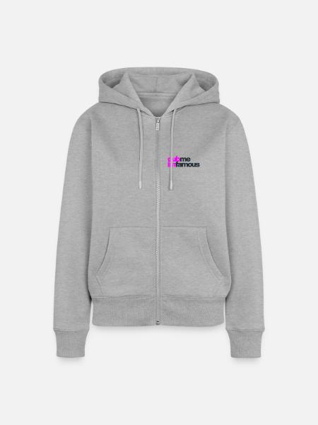 DUB ME I'M FAMOUS - Frauen Premium Bio Zip Hoodie - Grau meliert