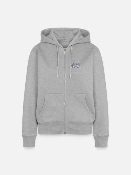 Spoonie - Frauen Premium Bio Zip Hoodie - Grau meliert