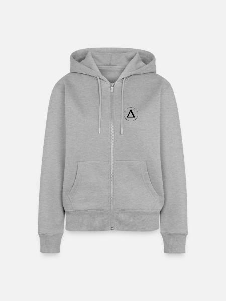 Delta - Frauen Premium Bio Zip Hoodie - Grau meliert