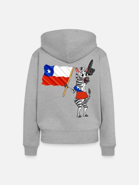 Chilene Zebra - Frauen Premium Bio Zip Hoodie - Grau meliert