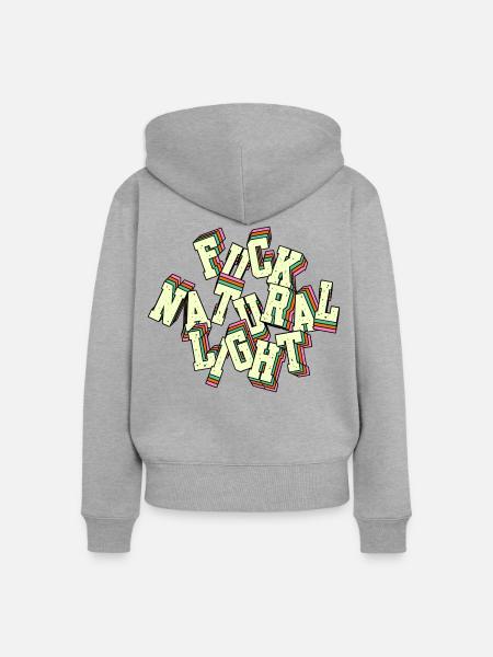 Fuck Natural Light - Frauen Premium Bio Zip Hoodie - Grau meliert