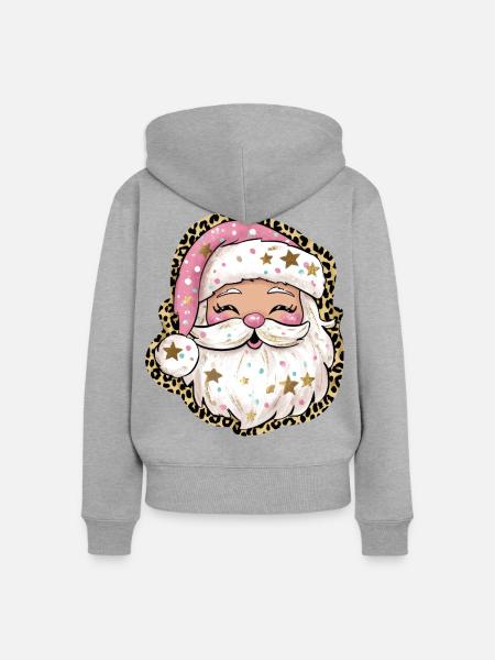 Santa Claus - Frauen Premium Bio Zip Hoodie - Grau meliert