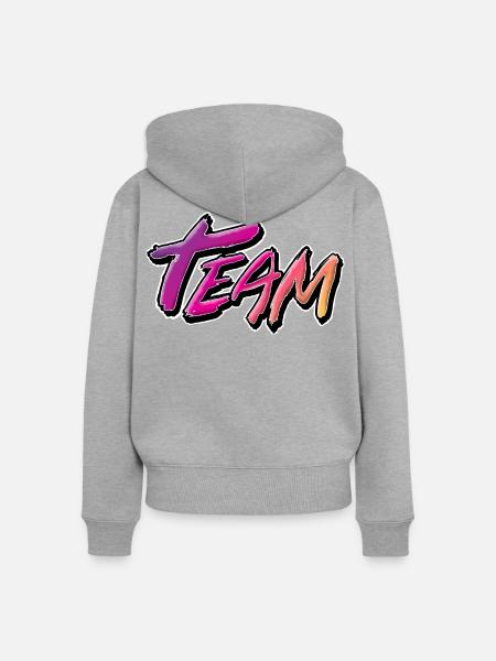 Team - Frauen Premium Bio Zip Hoodie - Grau meliert