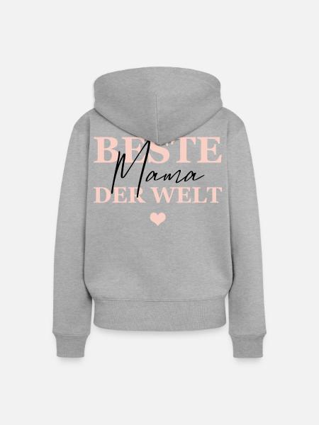 Beste Mama Der Welt - Frauen Premium Bio Zip Hoodie - Grau meliert