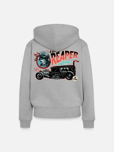 Alchemy England Abholservice Vom Leichenwagen - Frauen Premium Bio Zip Hoodie - Grau meliert