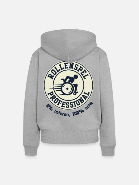 Rollenspiel für echte Rollstuhlfahrer # - Frauen Premium Bio Zip Hoodie - Grau meliert