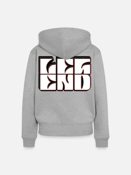 Legend Logo - Frauen Premium Bio Zip Hoodie - Grau meliert