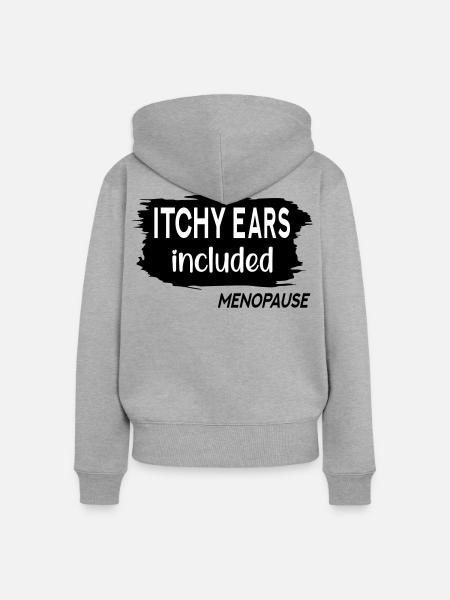Juckende Ohren in den Wechseljahren - Frauen Premium Bio Zip Hoodie - Grau meliert