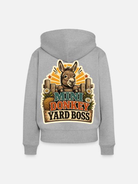 DONKEY YARD - Frauen Premium Bio Zip Hoodie - Grau meliert