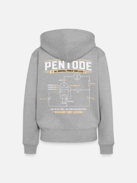 Pentode - Eine Legende der Röhrenelektronik - Frauen Premium Bio Zip Hoodie - Grau meliert