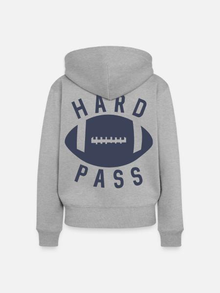 Hartes Pass Footballhelm - Frauen Premium Bio Zip Hoodie - Grau meliert