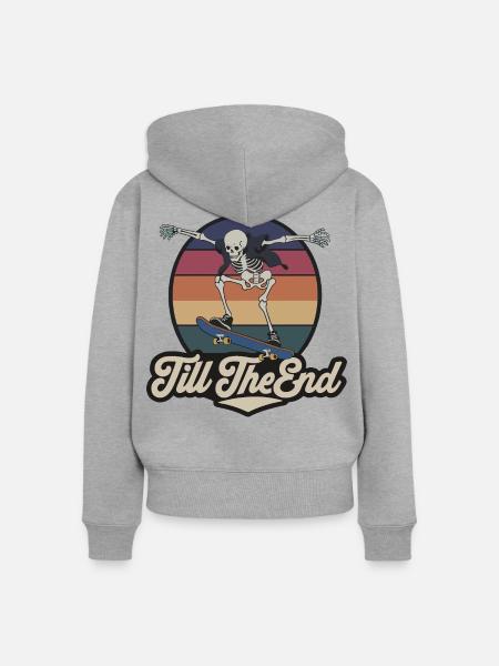 Bis zum Ende - Frauen Premium Bio Zip Hoodie - Grau meliert