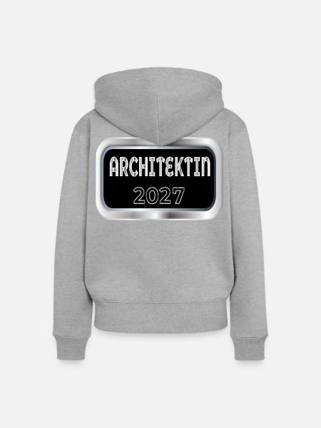 Architektin 2027 - Frauen Premium Bio Zip Hoodie - Grau meliert
