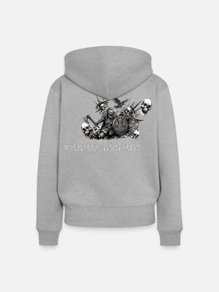 Wikinger Valhalla Mentalität  - Frauen Premium Bio Zip Hoodie - Grau meliert