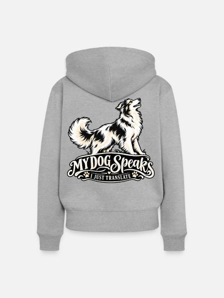 Hundeübersetzer - Frauen Premium Bio Zip Hoodie - Grau meliert