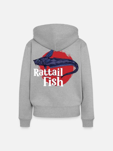 Tiefsee Monster - Tiefsee-Rasselzahnfisch - Frauen Premium Bio Zip Hoodie - Grau meliert