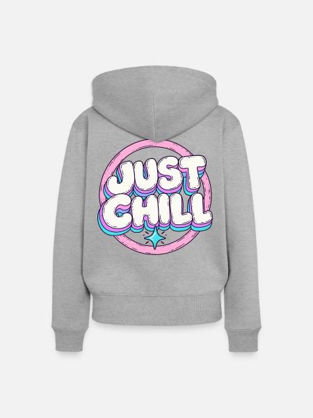 Just Chill Pastell Circle - Frauen Premium Bio Zip Hoodie - Grau meliert