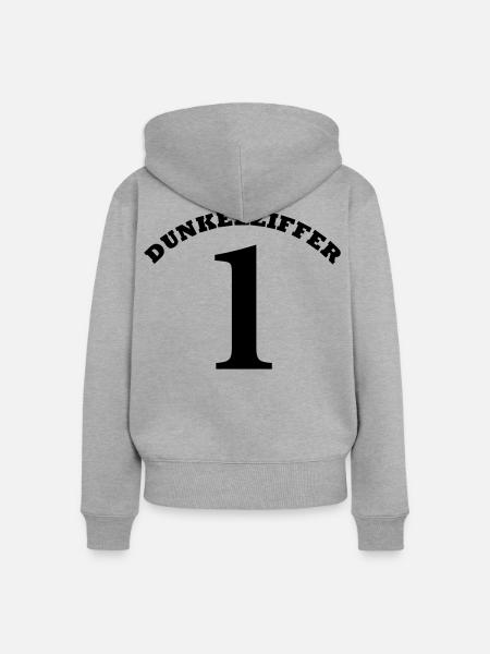 DUNKELZIFFER 1 - Frauen Premium Bio Zip Hoodie - Grau meliert