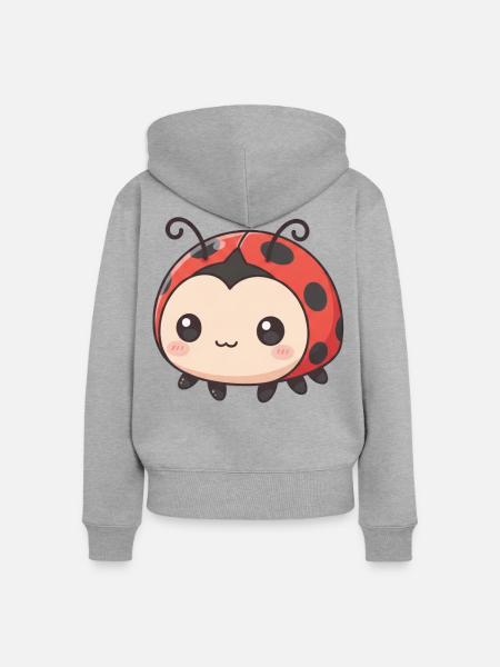 Marienkäfer  - Frauen Premium Bio Zip Hoodie - Grau meliert