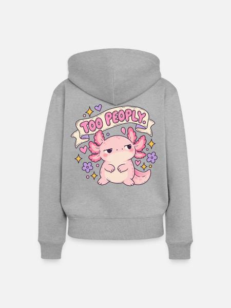 Too Peoply Cute Dragon Sticker - Frauen Premium Bio Zip Hoodie - Grau meliert
