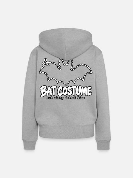 Bat Kostüm Schnittlinie Zeichnung - Frauen Premium Bio Zip Hoodie - Grau meliert