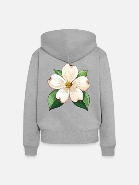 Hartriegelblume - Frauen Premium Bio Zip Hoodie - Grau meliert