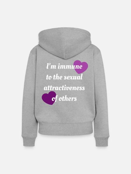 Asexuelle Immunität - Frauen Premium Bio Zip Hoodie - Grau meliert