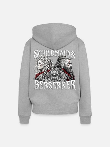 Schildmaid und Berserker | Noventra - Frauen Premium Bio Zip Hoodie - Grau meliert