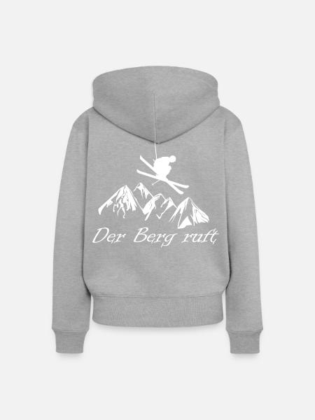 Skifahren - Frauen Premium Bio Zip Hoodie - Grau meliert