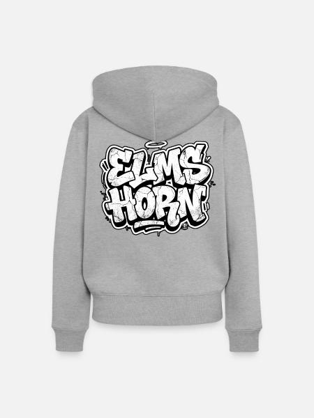 Elmshorn Graffiti - Frauen Premium Bio Zip Hoodie - Grau meliert