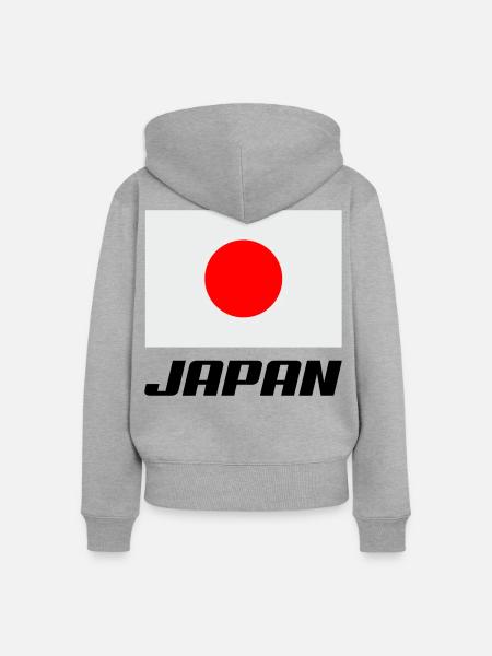 Japan Fahne - Frauen Premium Bio Zip Hoodie - Grau meliert