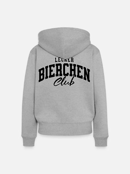 Lecker Bierchen Club - Frauen Premium Bio Zip Hoodie - Grau meliert