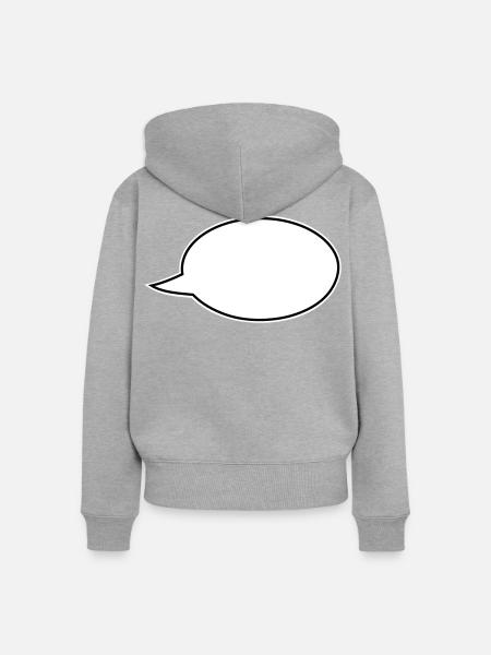 Sprechblase Comic rechts - Frauen Premium Bio Zip Hoodie - Grau meliert
