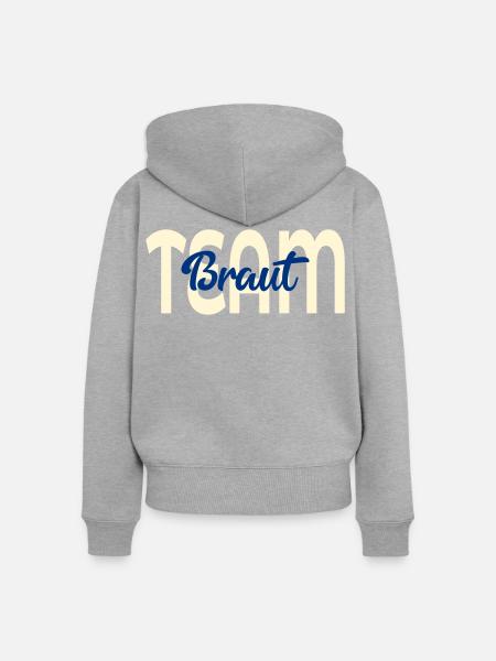 Team Braut Hochzeit - Frauen Premium Bio Zip Hoodie - Grau meliert